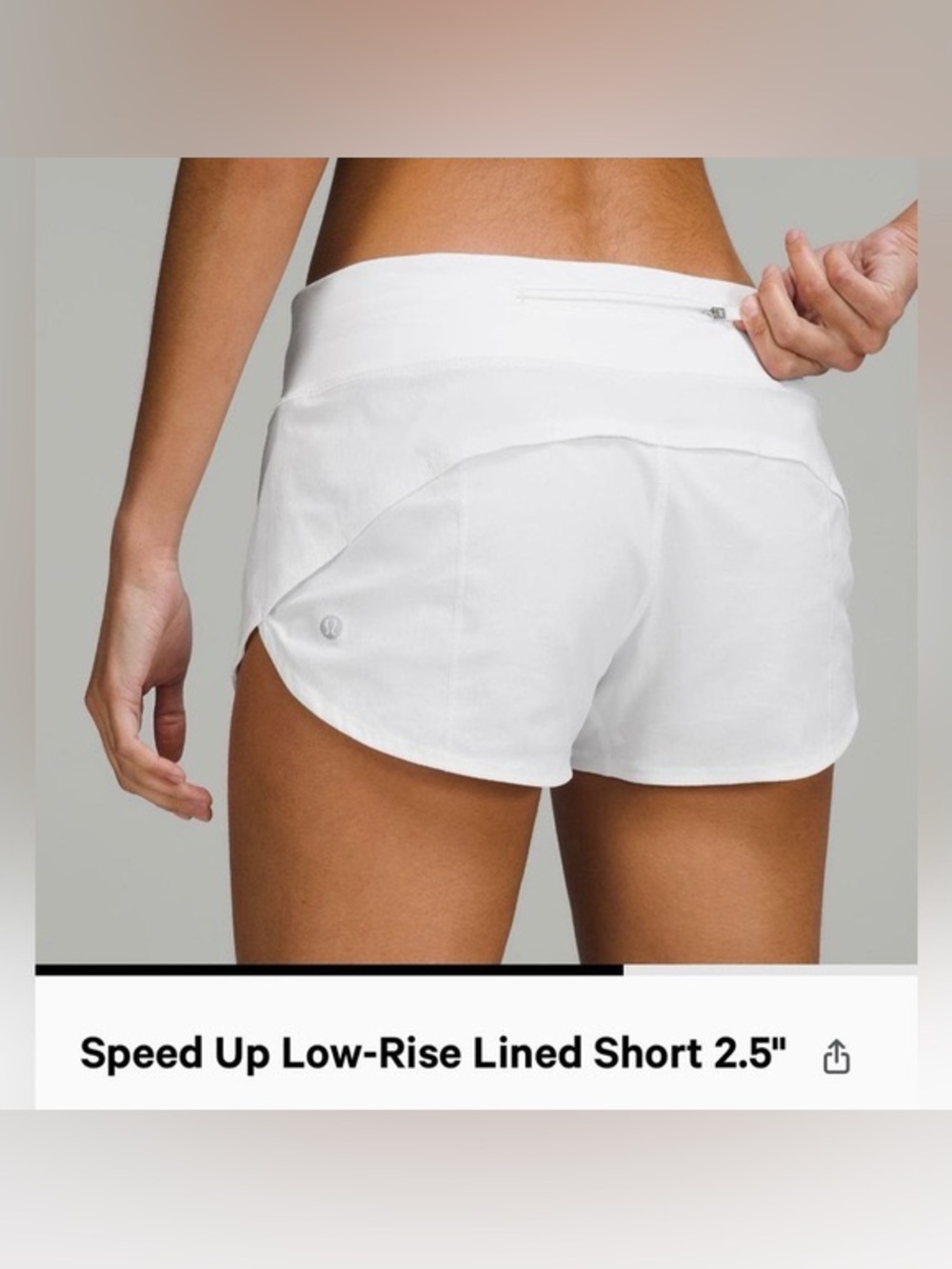 Lululemon Speed Up Low-Rise Lined Shorts 2.5" White - Like New (Size 2)
